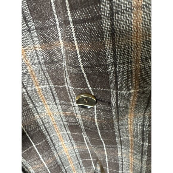 Vintage 70s Glenguard Wool Plaid Sport Coat Brown Orange Check Men 40 WKRP Herb - Picture 3 of 10